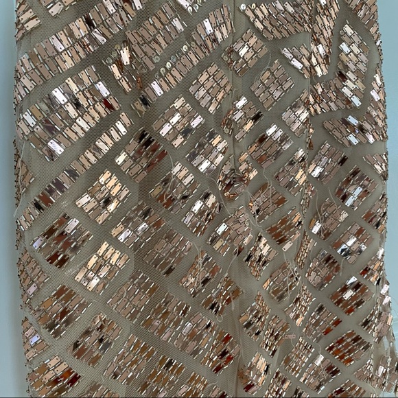 Basix Black Label New Years Champagne Spaghetti Strap Mirror Dress - Picture 6 of 10